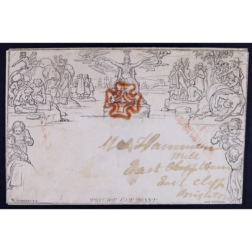 2012 - GB.QUEEN VICTORIA 1840 (27 May) 1d Mulready envelope from London to Brighton cancelled by superb red... 