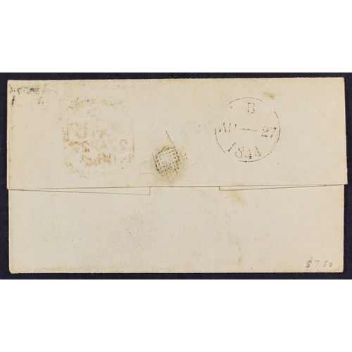 2089 - GB.QUEEN VICTORIA 1844 (27 Apr) ELS from London to Poole, Dorset bearing a very fine 1d red-brown (p... 