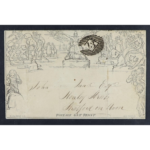 2090 - GB.QUEEN VICTORIA 1844 (27 May) 1d Mulready letter sheet (stereo A66) sent from London to Stratford ... 