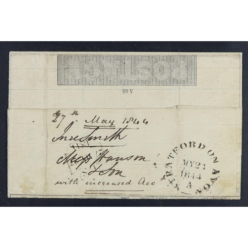 2090 - GB.QUEEN VICTORIA 1844 (27 May) 1d Mulready letter sheet (stereo A66) sent from London to Stratford ... 