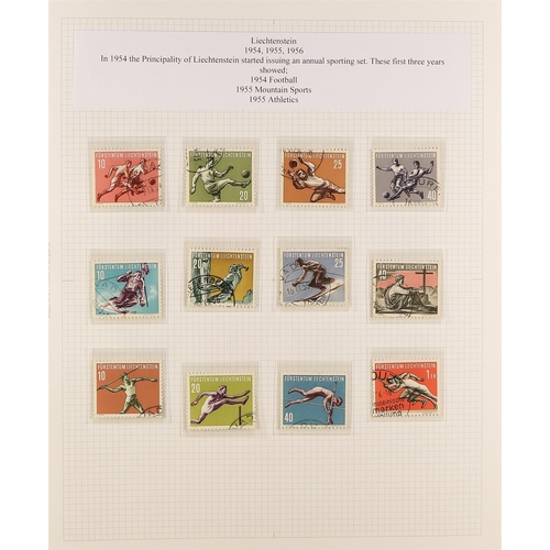 210 - SPORT ON STAMPS of around 50 chiefly never hinged mint sets and miniature sheets, in album, includes... 