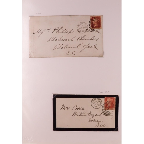 2127 - GB.QUEEN VICTORIA 1864-79 PENNY REDS PLATES ON COVERS Collection of covers with different Plates wit... 