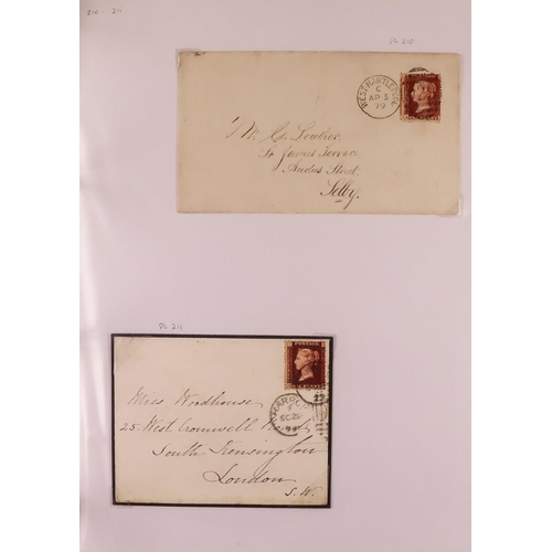 2127 - GB.QUEEN VICTORIA 1864-79 PENNY REDS PLATES ON COVERS Collection of covers with different Plates wit... 