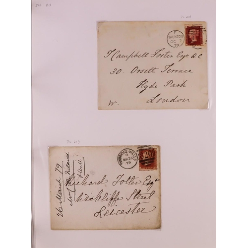 2127 - GB.QUEEN VICTORIA 1864-79 PENNY REDS PLATES ON COVERS Collection of covers with different Plates wit... 