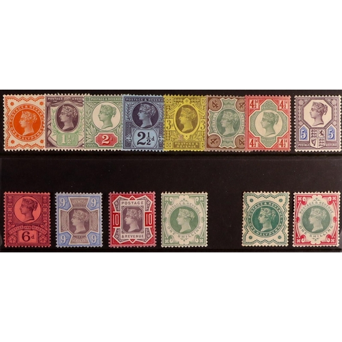 2151 - GB.QUEEN VICTORIA 1887-00 'Jubilee' set, SG 197-214, mint lightly hinged (14 stamps), cat £650. Lot ... 