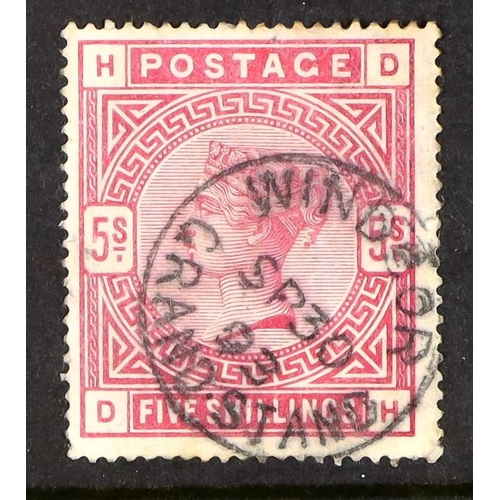 2184 - GB.QUEEN VICTORIA 1883-84 5s crimson (SG 181) cancelled by superb 'WINDSOR GRAND STAND SP 30 93' cds... 