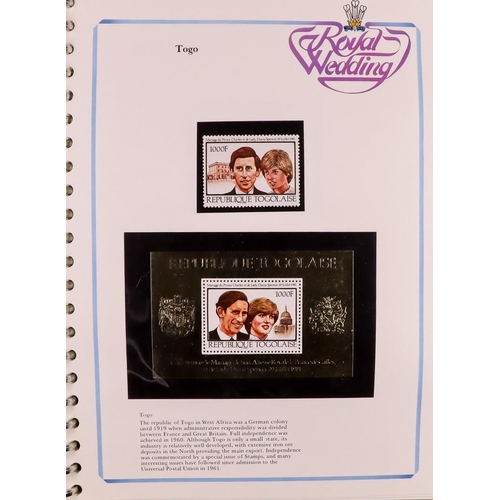 238 - 1981 ROYAL WEDDING Prince Charles & Lady Diana Spencer Wedding hinged mint collection in five specia... 