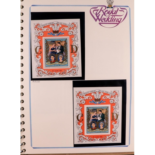 238 - 1981 ROYAL WEDDING Prince Charles & Lady Diana Spencer Wedding hinged mint collection in five specia... 