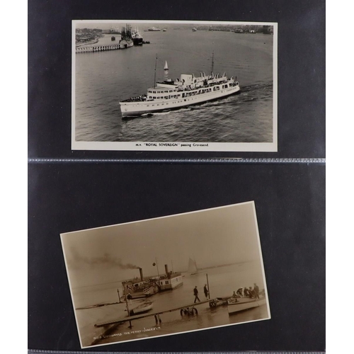 244 - SHIPS PICTURE POSTCARDS 1900's-1950's unused & used collection in album, includes various ocean line... 