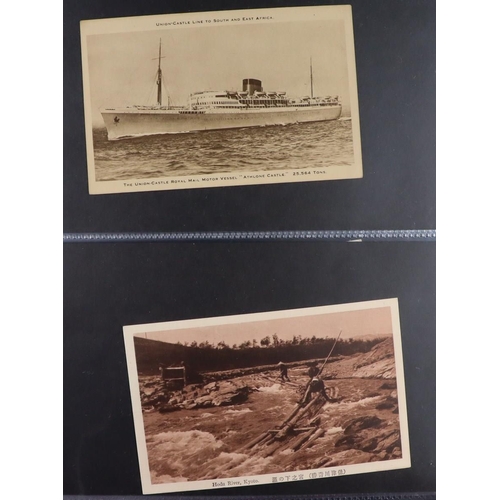 244 - SHIPS PICTURE POSTCARDS 1900's-1950's unused & used collection in album, includes various ocean line... 