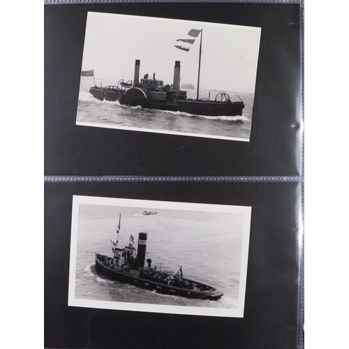 244 - SHIPS PICTURE POSTCARDS 1900's-1950's unused & used collection in album, includes various ocean line... 