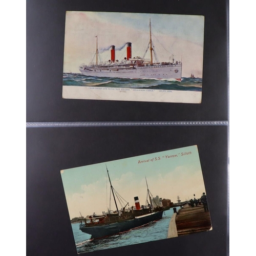 244 - SHIPS PICTURE POSTCARDS 1900's-1950's unused & used collection in album, includes various ocean line... 