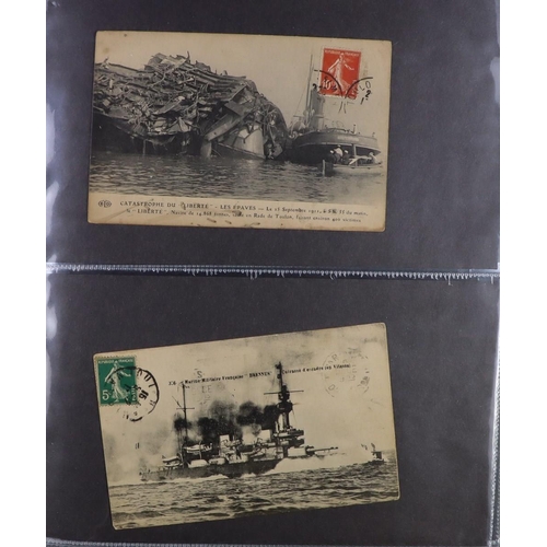 244 - SHIPS PICTURE POSTCARDS 1900's-1950's unused & used collection in album, includes various ocean line... 