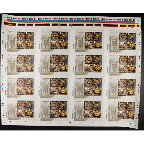 2480 - GB.ELIZABETH II UNCUT PRESS SHEETS 2013 British Auto Legends mini-sheet (SG MS3518) and 2017 Windsor... 