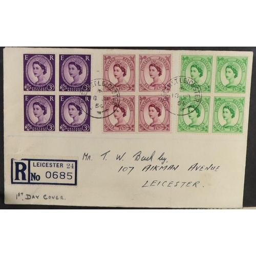 2527 - GB.FIRST DAY COVERS 1952 - 1965 WILDING ISSUES collection of fdc's includes booklet panes, phosphor ... 