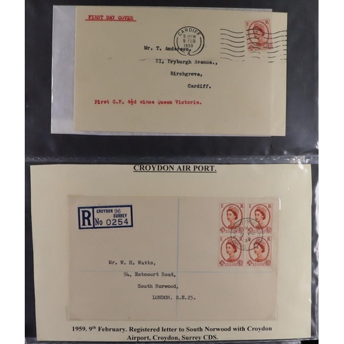 2527 - GB.FIRST DAY COVERS 1952 - 1965 WILDING ISSUES collection of fdc's includes booklet panes, phosphor ... 