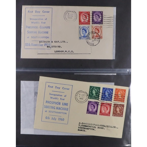 2527 - GB.FIRST DAY COVERS 1952 - 1965 WILDING ISSUES collection of fdc's includes booklet panes, phosphor ... 