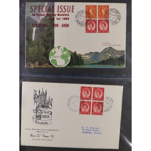 2527 - GB.FIRST DAY COVERS 1952 - 1965 WILDING ISSUES collection of fdc's includes booklet panes, phosphor ... 