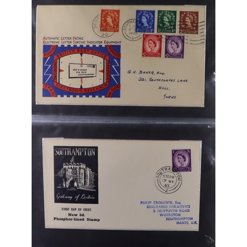 2527 - GB.FIRST DAY COVERS 1952 - 1965 WILDING ISSUES collection of fdc's includes booklet panes, phosphor ... 