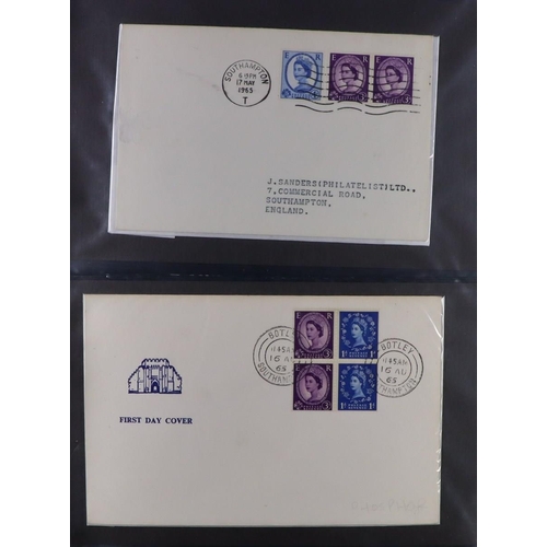 2527 - GB.FIRST DAY COVERS 1952 - 1965 WILDING ISSUES collection of fdc's includes booklet panes, phosphor ... 