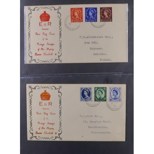 2527 - GB.FIRST DAY COVERS 1952 - 1965 WILDING ISSUES collection of fdc's includes booklet panes, phosphor ... 