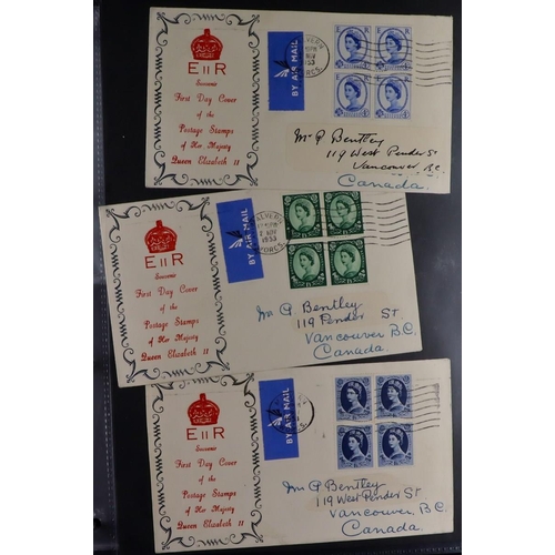 2527 - GB.FIRST DAY COVERS 1952 - 1965 WILDING ISSUES collection of fdc's includes booklet panes, phosphor ... 