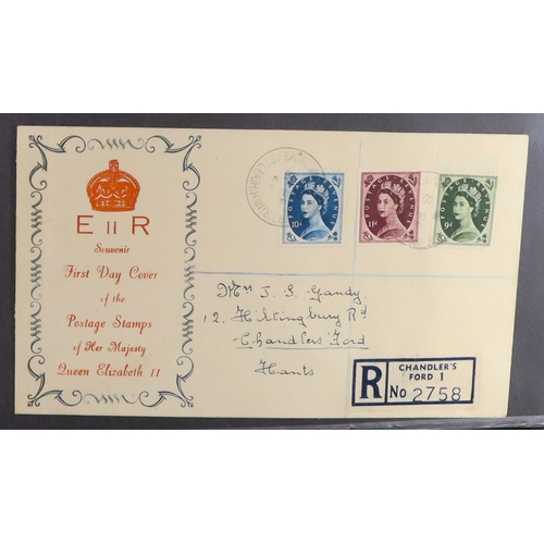 2527 - GB.FIRST DAY COVERS 1952 - 1965 WILDING ISSUES collection of fdc's includes booklet panes, phosphor ... 