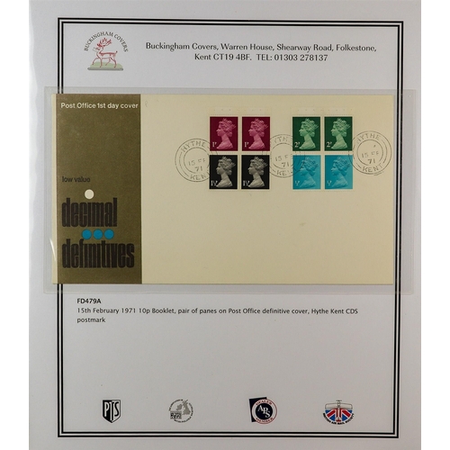 2542 - GB.FIRST DAY COVERS 1963 - 1971 BOOKLET PANES collection of Wilding and Machin pre-decimal booklet p... 