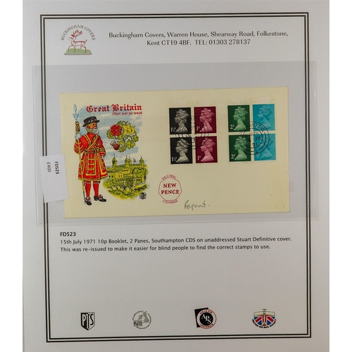 2542 - GB.FIRST DAY COVERS 1963 - 1971 BOOKLET PANES collection of Wilding and Machin pre-decimal booklet p... 