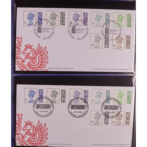 2544 - GB.FIRST DAY COVERS 1967 - 2022 DEFINITIVE COLLECTION in 7 binders with many better. Royal Mail and ... 