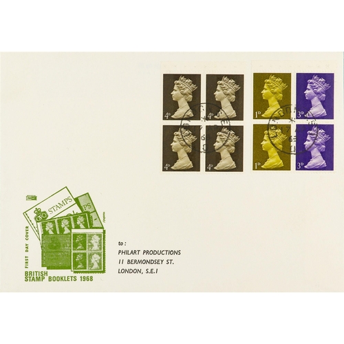 2546 - GB.FIRST DAY COVERS 1968 (17 Apr) both panes from the 2s booklet tied London first day of issue cds'... 