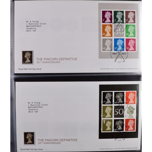 2554 - GB.FIRST DAY COVERS 1970-2018 COMPREHENSIVE COLLECTION of illustrated fdc's in twenty matching 'Roya... 