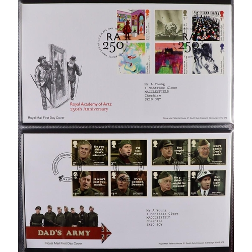 2554 - GB.FIRST DAY COVERS 1970-2018 COMPREHENSIVE COLLECTION of illustrated fdc's in twenty matching 'Roya... 