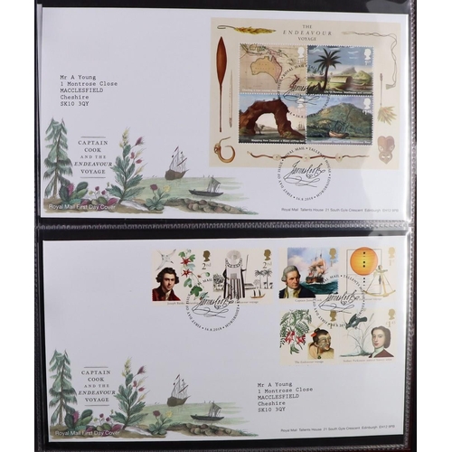 2554 - GB.FIRST DAY COVERS 1970-2018 COMPREHENSIVE COLLECTION of illustrated fdc's in twenty matching 'Roya... 