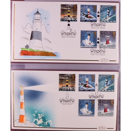 2566 - GB.FIRST DAY COVERS 1998-1999 HAND-PAINTED FIRST DAY COVERS Benham handpainted unaddressed fdc's in ... 