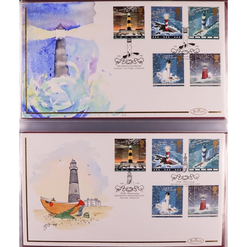 2566 - GB.FIRST DAY COVERS 1998-1999 HAND-PAINTED FIRST DAY COVERS Benham handpainted unaddressed fdc's in ... 