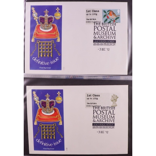 2568 - GB.FIRST DAY COVERS 2009 - 2018 POST & GO COMPREHENSIVE COLLECTION in four binders. All different, m... 