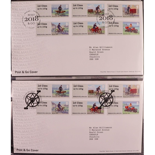 2568 - GB.FIRST DAY COVERS 2009 - 2018 POST & GO COMPREHENSIVE COLLECTION in four binders. All different, m... 