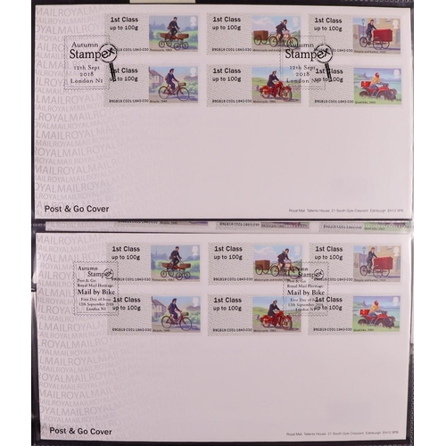 2568 - GB.FIRST DAY COVERS 2009 - 2018 POST & GO COMPREHENSIVE COLLECTION in four binders. All different, m... 