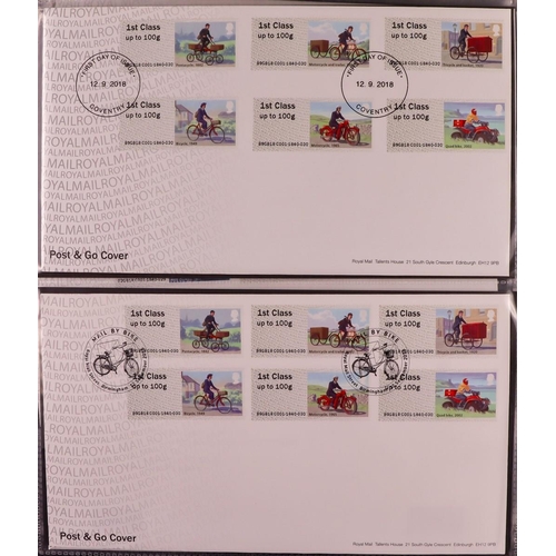 2568 - GB.FIRST DAY COVERS 2009 - 2018 POST & GO COMPREHENSIVE COLLECTION in four binders. All different, m... 