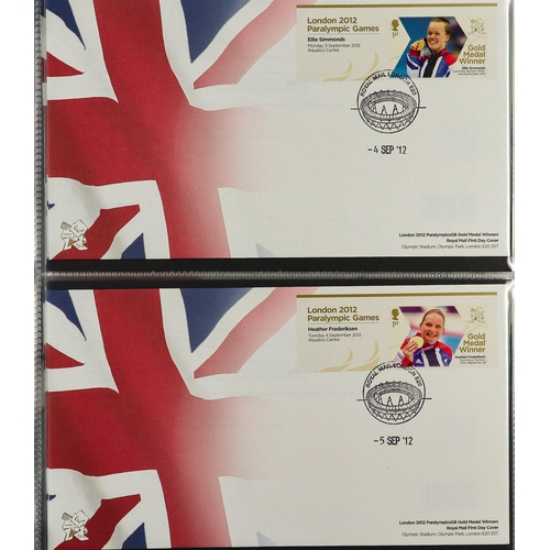 2570 - GB.FIRST DAY COVERS 2012 OLYMPIC AND PARALYMPIC COLLECTION with specialism. Includes the Royal Mail ... 