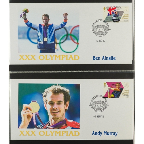 2570 - GB.FIRST DAY COVERS 2012 OLYMPIC AND PARALYMPIC COLLECTION with specialism. Includes the Royal Mail ... 