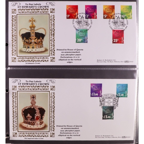 2574 - GB.FIRST DAY COVERS CASTLES, FRAMAS AND DUES. Small collection  of 58 covers in a binder. Includes b... 