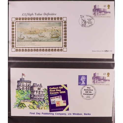 2574 - GB.FIRST DAY COVERS CASTLES, FRAMAS AND DUES. Small collection  of 58 covers in a binder. Includes b... 