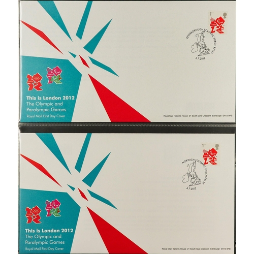 2577 - GB.FIRST DAY COVERS COLLECTIONS IN FOUR BINDERS. Comprises of 2012 Olympic / Paralympic Royal Mail t... 