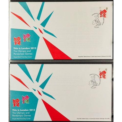 2577 - GB.FIRST DAY COVERS COLLECTIONS IN FOUR BINDERS. Comprises of 2012 Olympic / Paralympic Royal Mail t... 