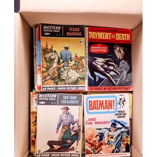 26 - COMICS, MAGAZINES AND BOOKS. Includes comics by Battlefield (#1), Commando, Valiant, Lion, Battle, A... 