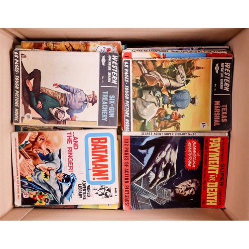 26 - COMICS, MAGAZINES AND BOOKS. Includes comics by Battlefield (#1), Commando, Valiant, Lion, Battle, A... 