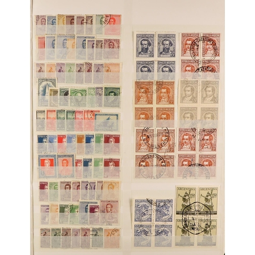 275 - ARGENTINA 1890s - 1990 IN LARGE STOCKBOOK. Thousands of mint and used stamps including 'back of the ... 