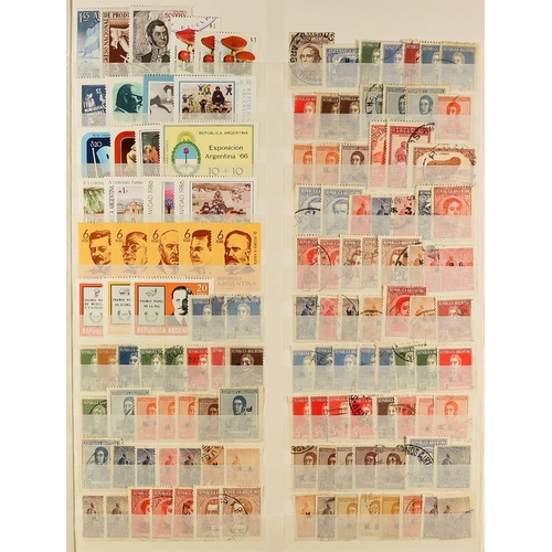 275 - ARGENTINA 1890s - 1990 IN LARGE STOCKBOOK. Thousands of mint and used stamps including 'back of the ... 